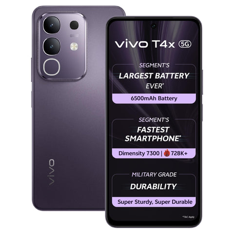 Vivo T4X 5G (Pronto Purple, 6GB+128GB)