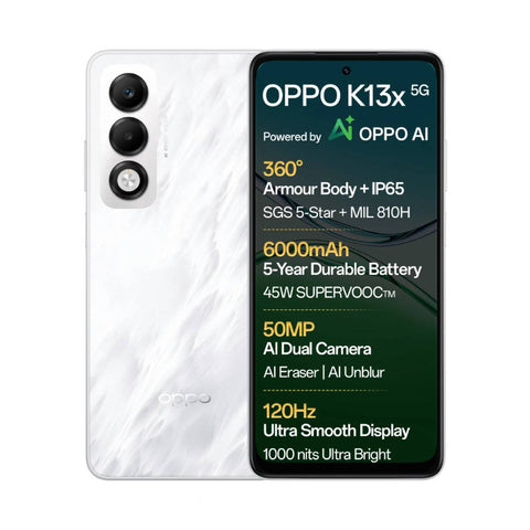 OPPO K13x 5G (Mist White, 6GB+128GB)