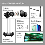 realme Buds Wireless 3 Neo Neckband 13.4mm Bass Black