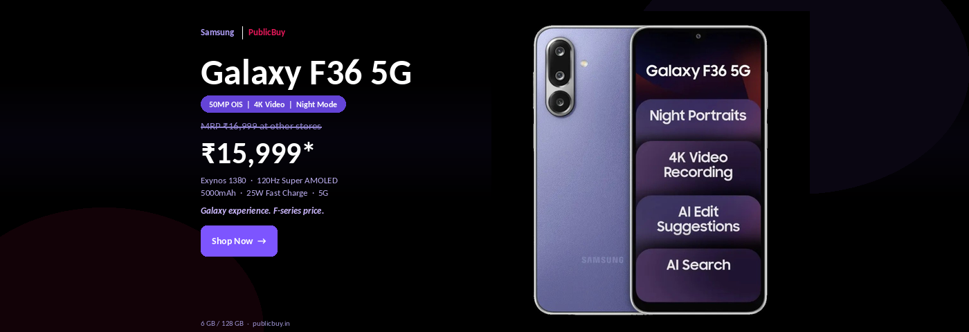 Samsung F36 5G Black, 6GB+128GB