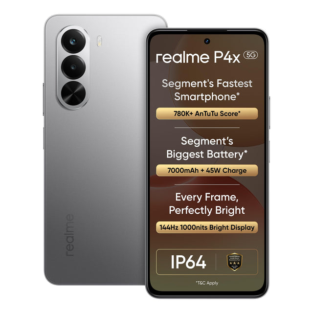 Realme P4X 5G (Matte Silver, 6GB+128GB)