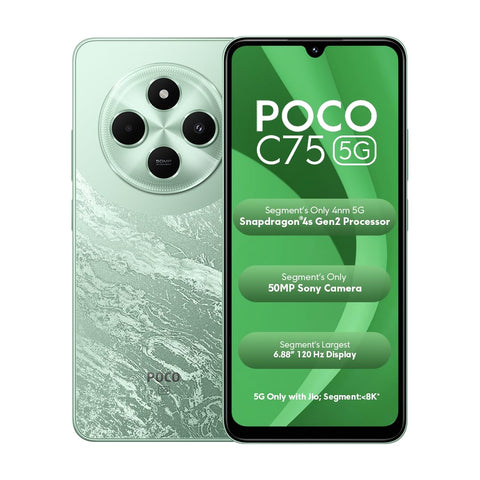 POCO C75 5G (Enchanted Green, 4GB+64GB)