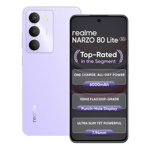 realme NARZO 80 Lite 5G (Crystal Purple, 4GB+128GB)